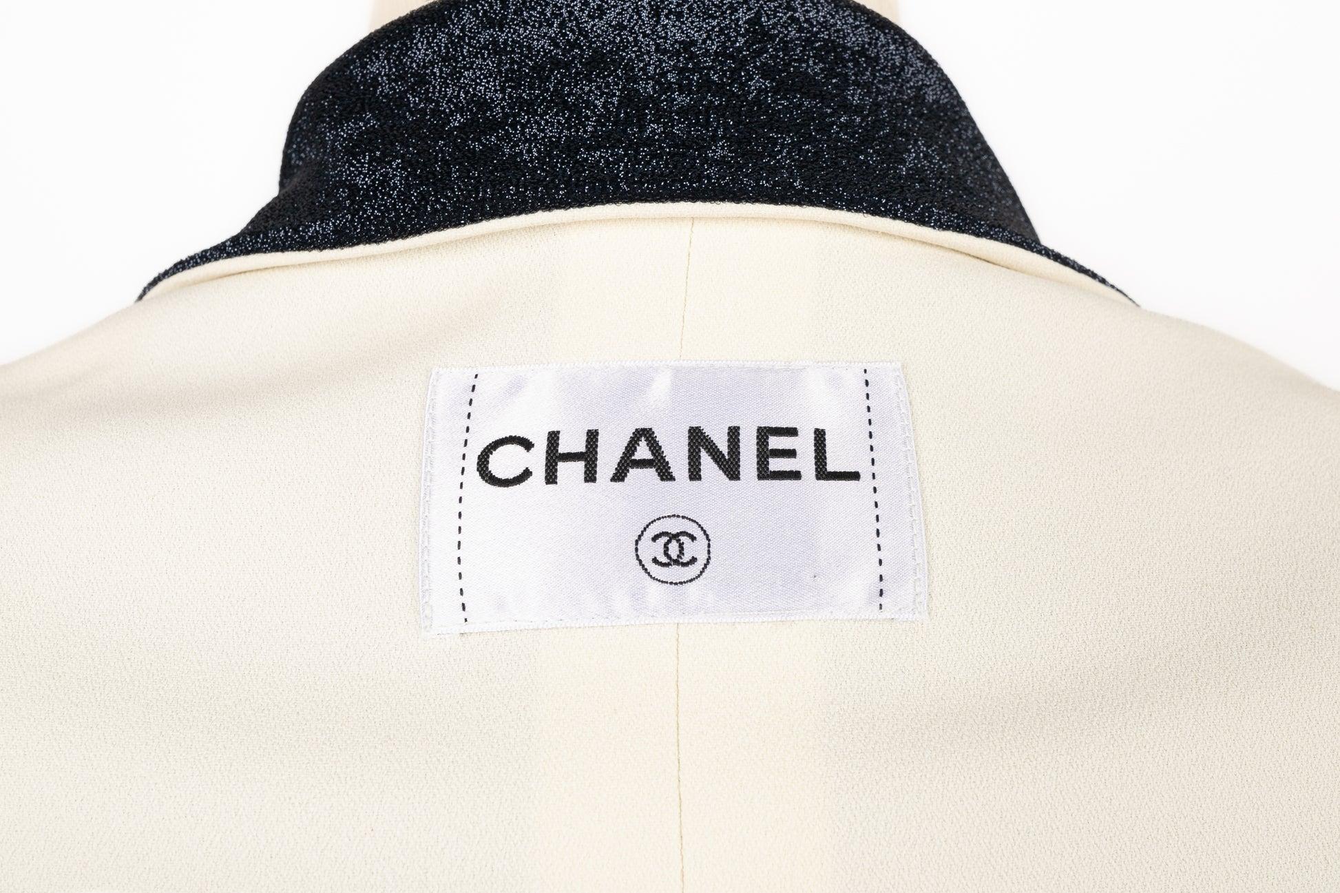 Veste en fil de lurex bleu électrique Chanel en vente 4
