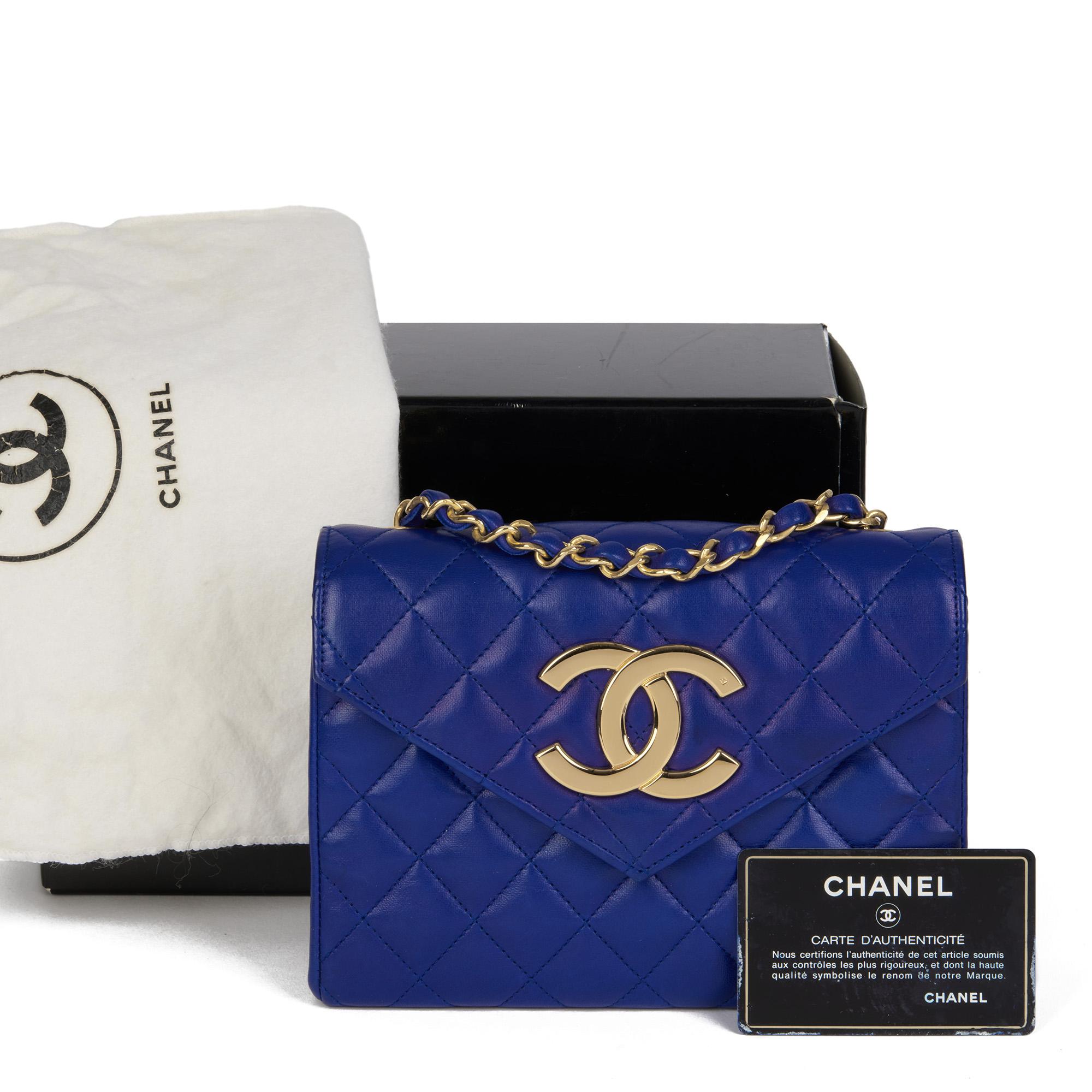 CHANEL Electric Blue Quilted Lambskin Vintage XL Mini Flap Bag 6