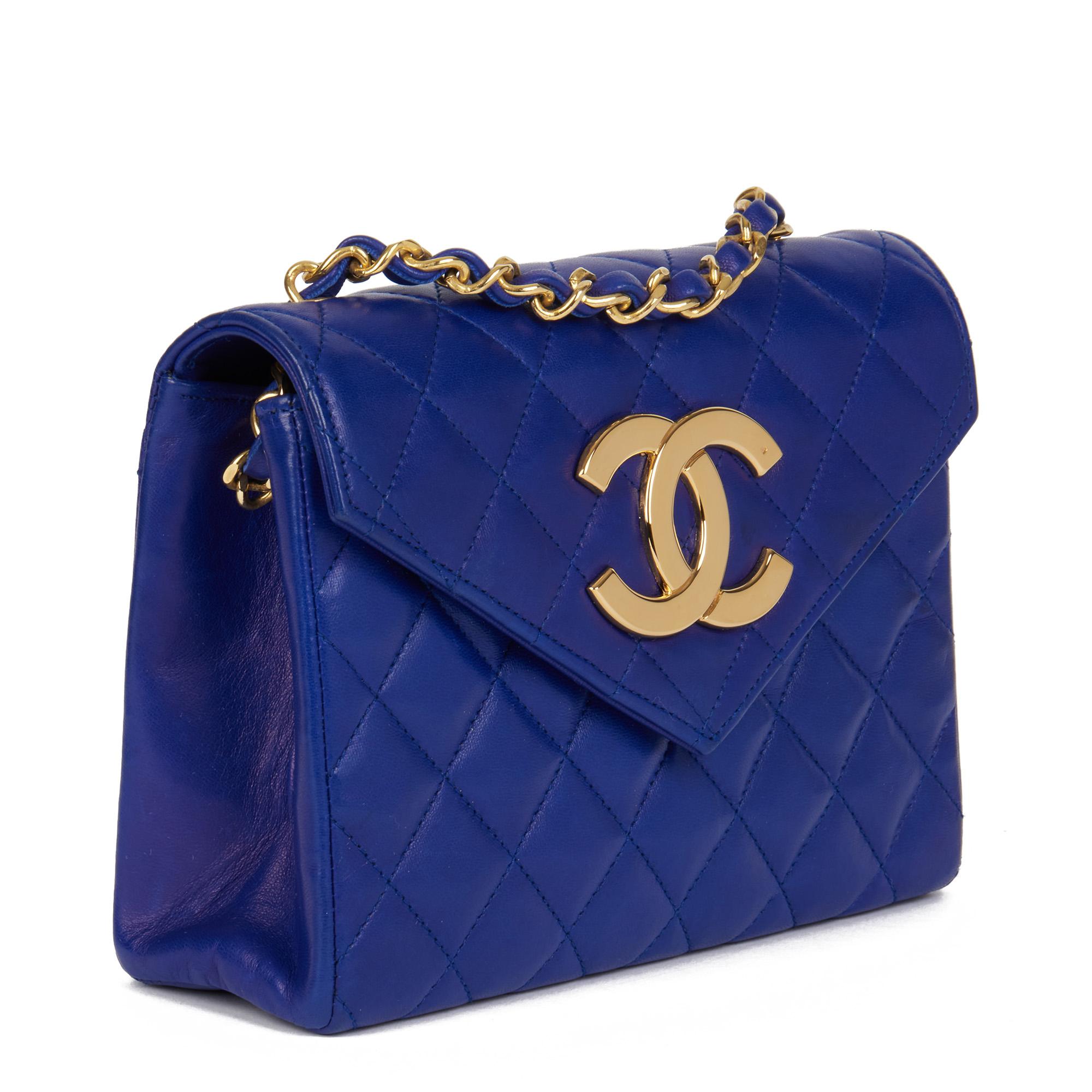 CHANEL
Electric Blue Quilted Lambskin Vintage XL Mini Flap Bag

Serial Number: 1055559
Age (Circa): 1989
Accompanied By: Chanel Dust Bag, Box, Authenticity Card
Authenticity Details: Authenticity Card, Serial Sticker (Made in France)
Gender: