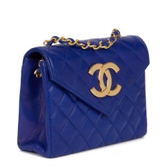 CHANEL Electric Blue Quilted Lambskin Vintage XL Mini Flap Bag