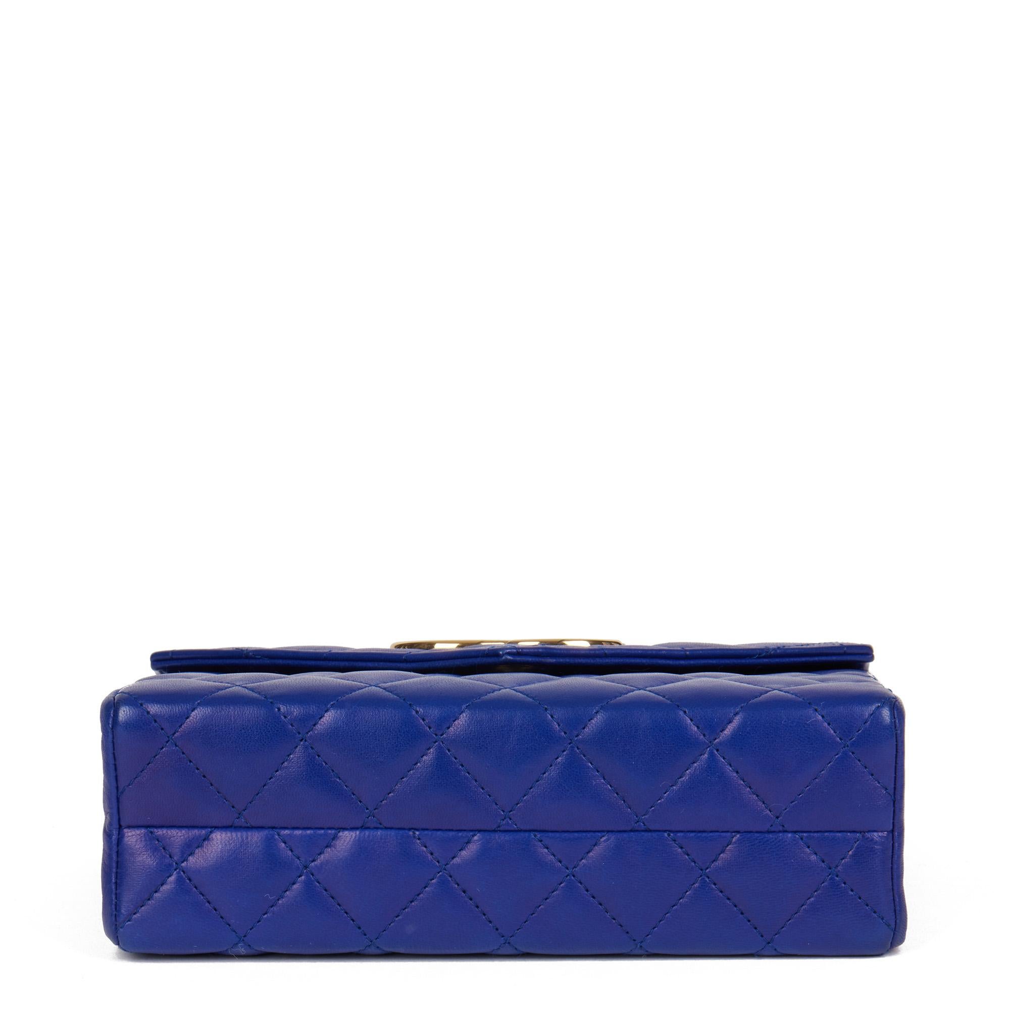 Women's CHANEL Electric Blue Quilted Lambskin Vintage XL Mini Flap Bag