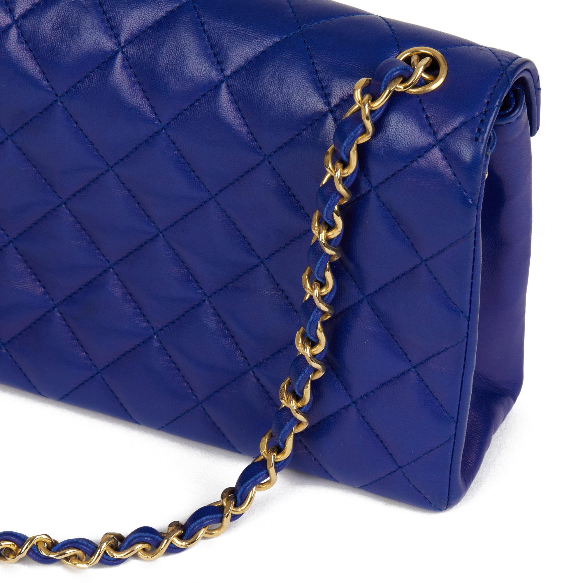 CHANEL Electric Blue Quilted Lambskin Vintage XL Mini Flap Bag 2