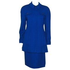 Chanel Electric Blue Skirt Suit From '97 Autumn Collection