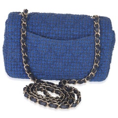 Chanel Electric Blue Tweed Mini Rectangular Flap Bag