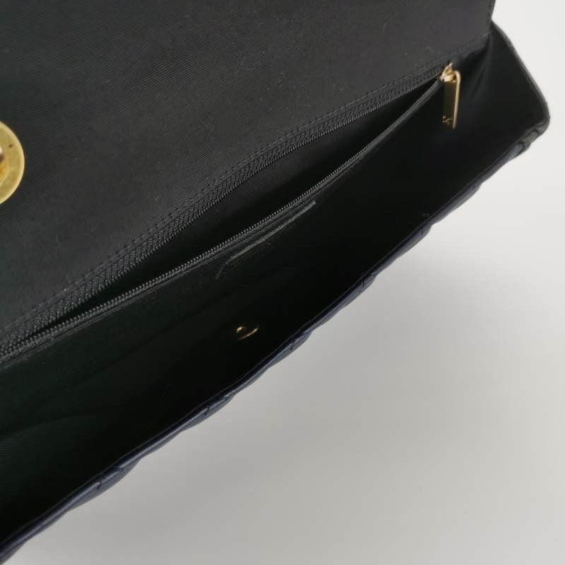 Chanel Elegant CC Flap Bag Navy Black Quilted Medium 4