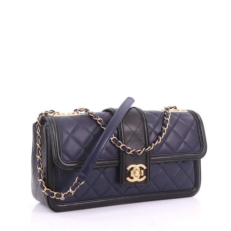 Black Chanel Elegant CC Flap Bag Quilted Lambskin Jumbo