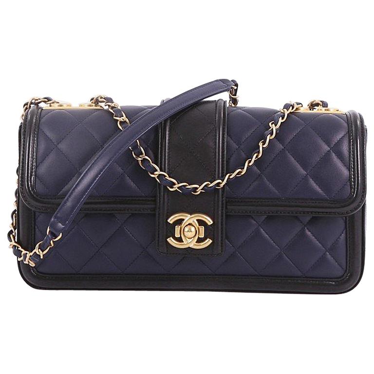Chanel Elegant CC Flap Bag Quilted Lambskin Jumbo