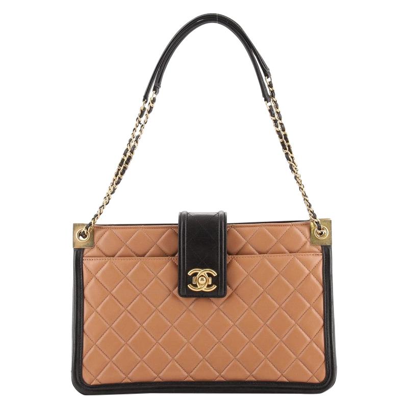 Chanel Elegant CC Tote Quilted Lambskin Large