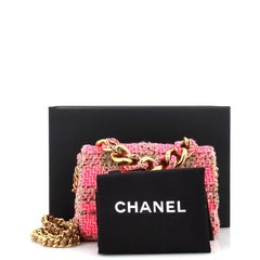 Chanel Elegant Chain Flap Bag Quilted Tweed Small