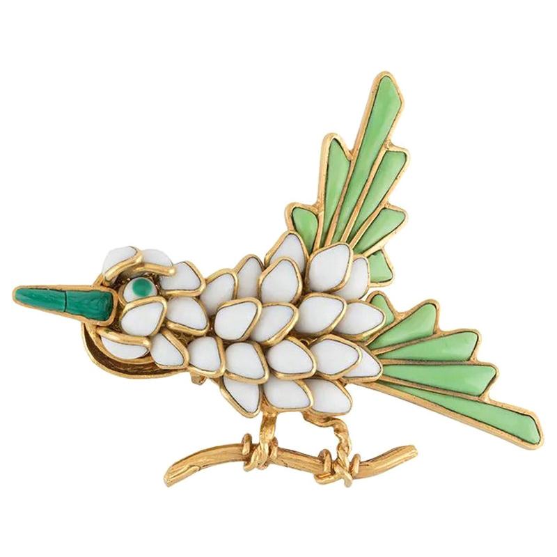 Chanel Embellished Bird Brooch
