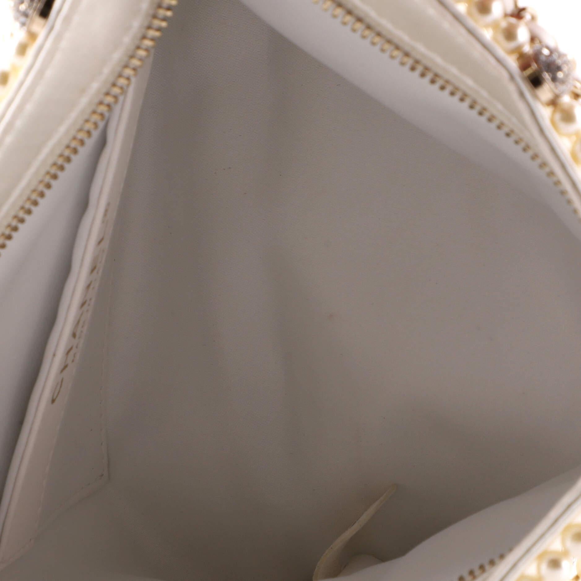 Chanel Embellished Evening Bag Satin with Faux Pearls and Crystals Small 2