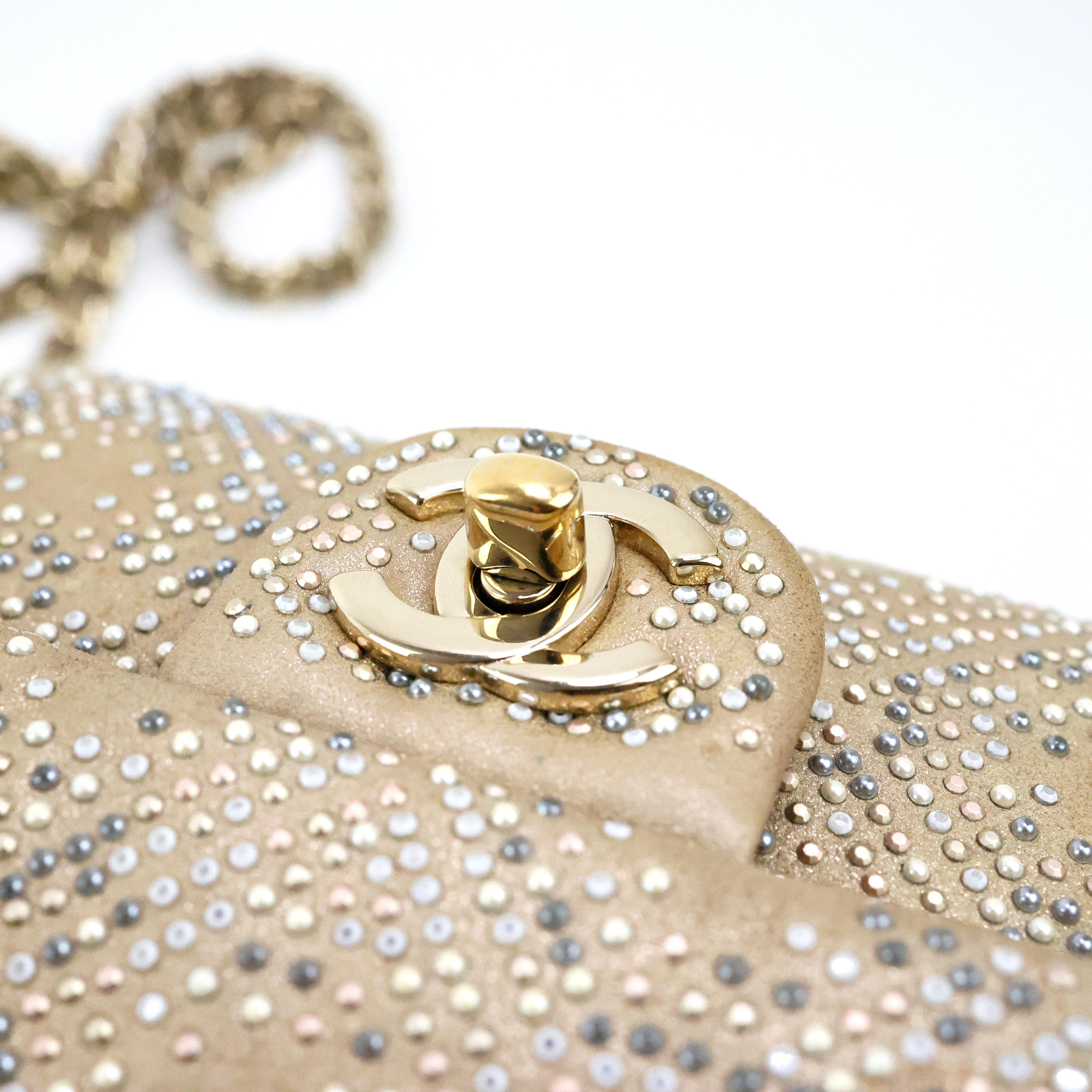 Chanel Embellished Gold Flap Bag For Sale 6