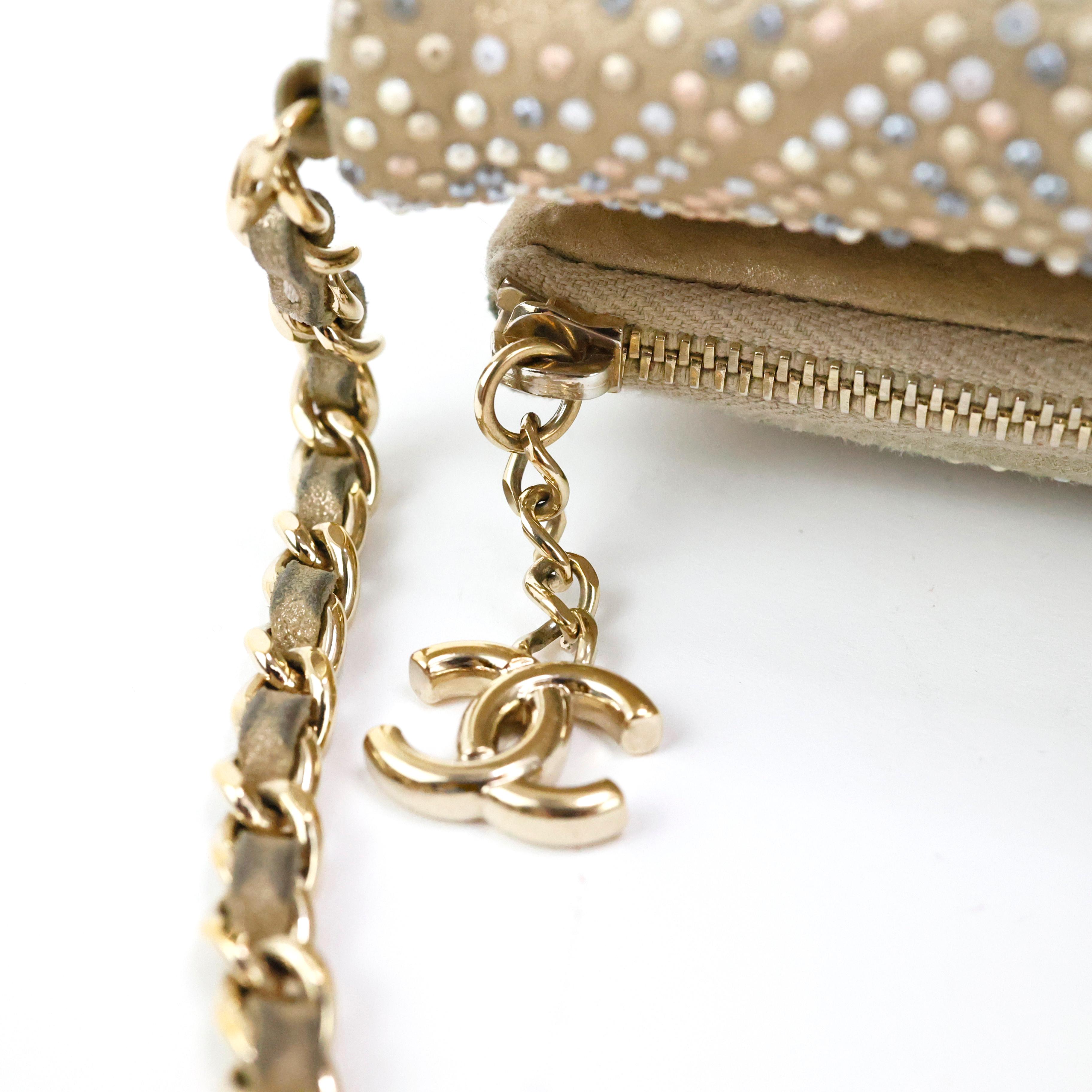 Chanel Embellished Gold Flap Bag For Sale 5