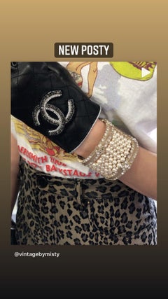 Chanel Embellished Logo Fingerless Gloves