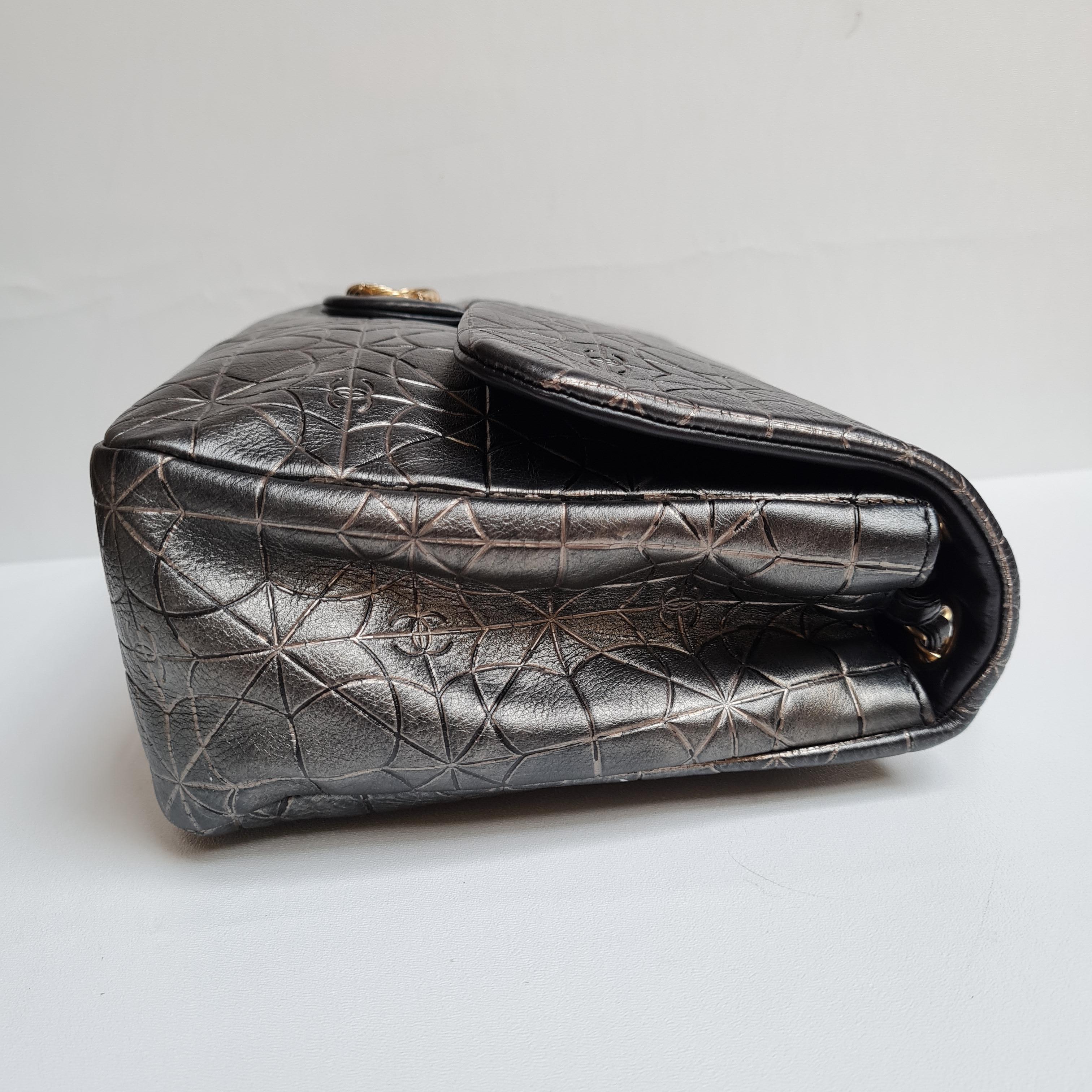 Chanel Embossed Jumbo Flap Bag 4