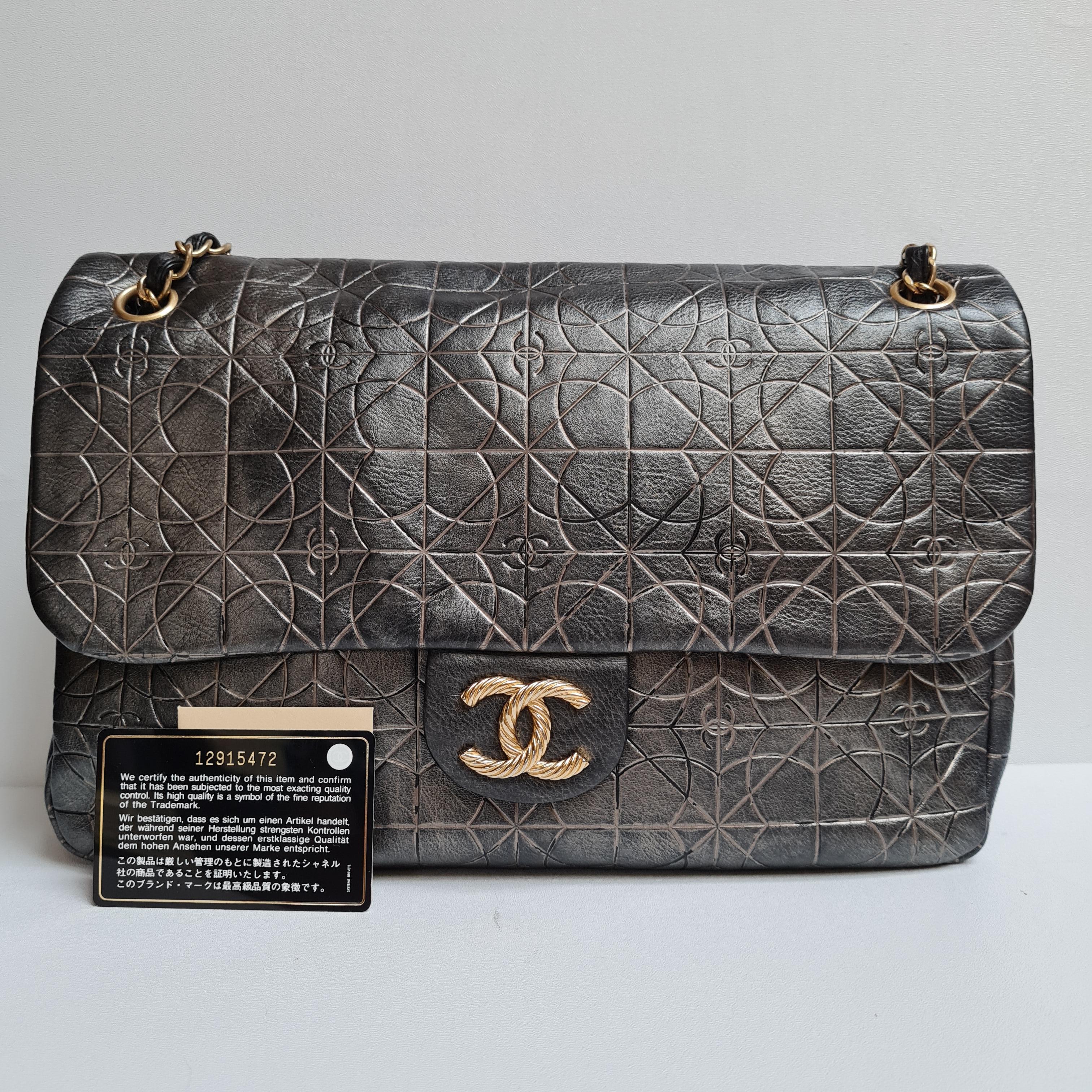 Chanel Embossed Jumbo Flap Bag In Excellent Condition In Jakarta, Daerah Khusus Ibukota Jakarta