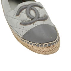 Chanel Embroidered Espadrille 36 Leather Cap Toe Flats CC-S0205N-0002
