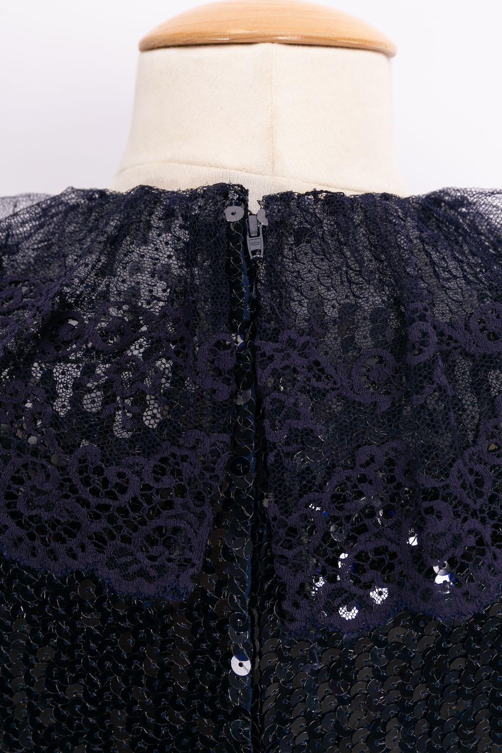 Chanel Embroidered Sequins Crepe Silk Dress, Fall 1994 2
