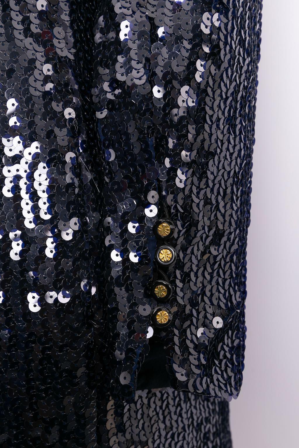 Chanel Embroidered Sequins Crepe Silk Dress, Fall 1994 3