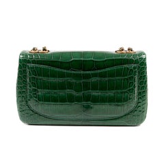 Chanel Emerald Green Alligator Medium Classic Flap Bag