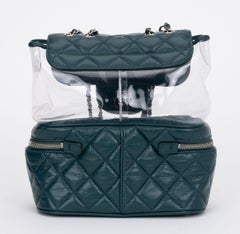 Chanel Emerald Green And PVC Backpack