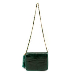 Chanel Emerald Green Crocodile Coco Flap Bag