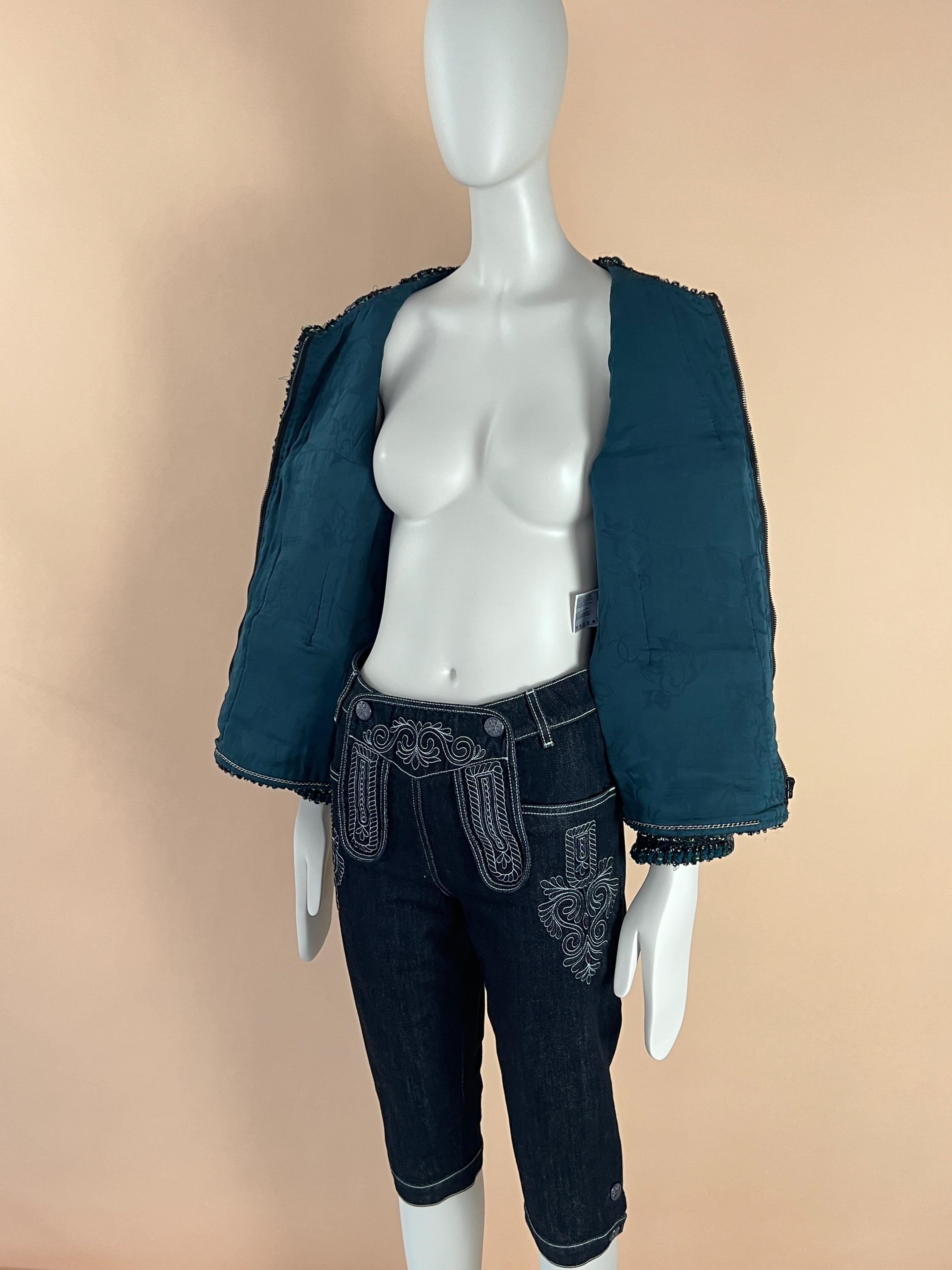 Chanel Emerald Ribbon Tweed Jacket 7