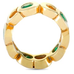 Chanel Emerald Yellow Gold Band Ring