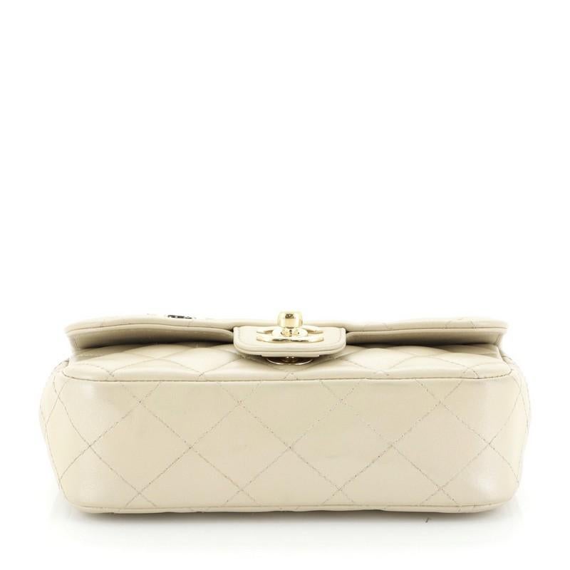 Chanel Emoticon Classic Single Flap Bag Quilted Lambskin Extra Mini In Good Condition In NY, NY
