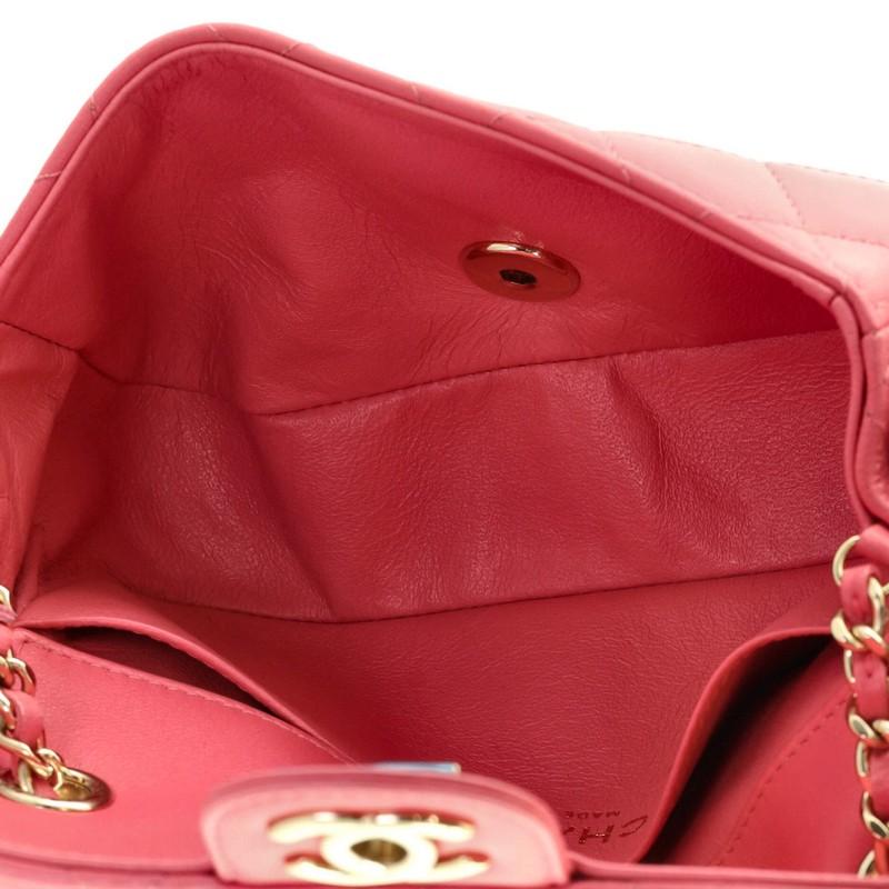 Pink Chanel Emoticon Classic Single Flap Bag Quilted Lambskin Extra Mini