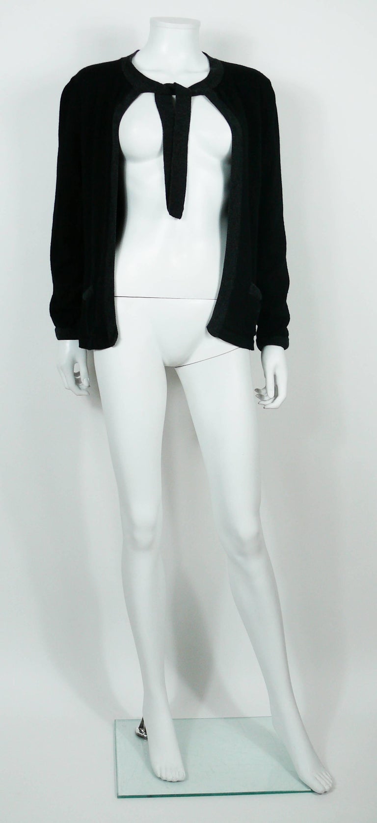 Chanel Employee Uniform Black Wool Cardigan with CC Logo Size M at 1stDibs chanel uniform not