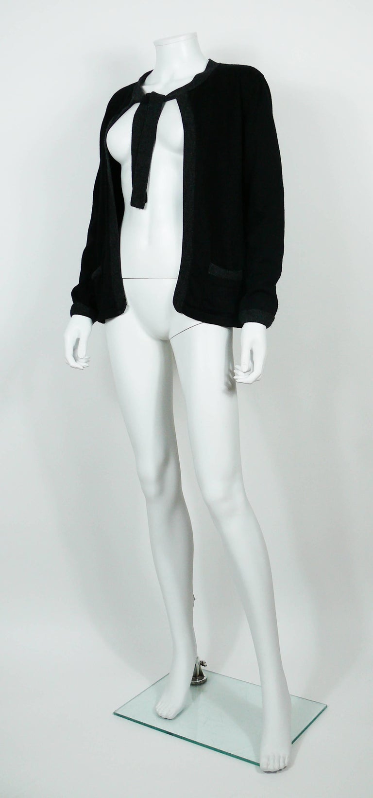 Chanel Employee Uniform Black Wool Cardigan with CC Logo Size M at 1stDibs chanel uniform not