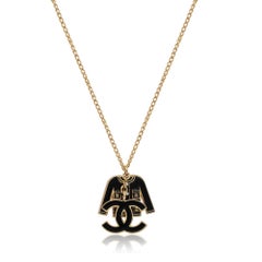 Chanel Enamel and Faux Pearl Jacket Charm Necklace