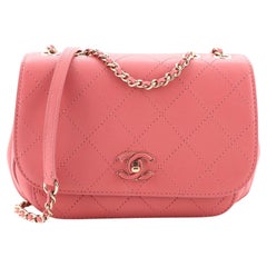 Chanel Enamel CC Chain Flap Bag Stitched Calfskin Small