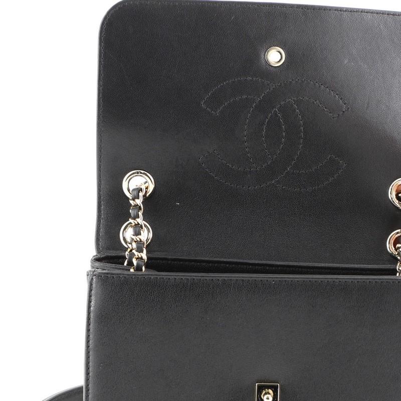 Chanel Enamel CC Flap Bag Beaded Chevron Sheepskin Medium  In Good Condition In NY, NY