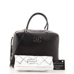 Chanel Emaille CC Vanity Bowlingtasche Stitched Kalbsleder Medium