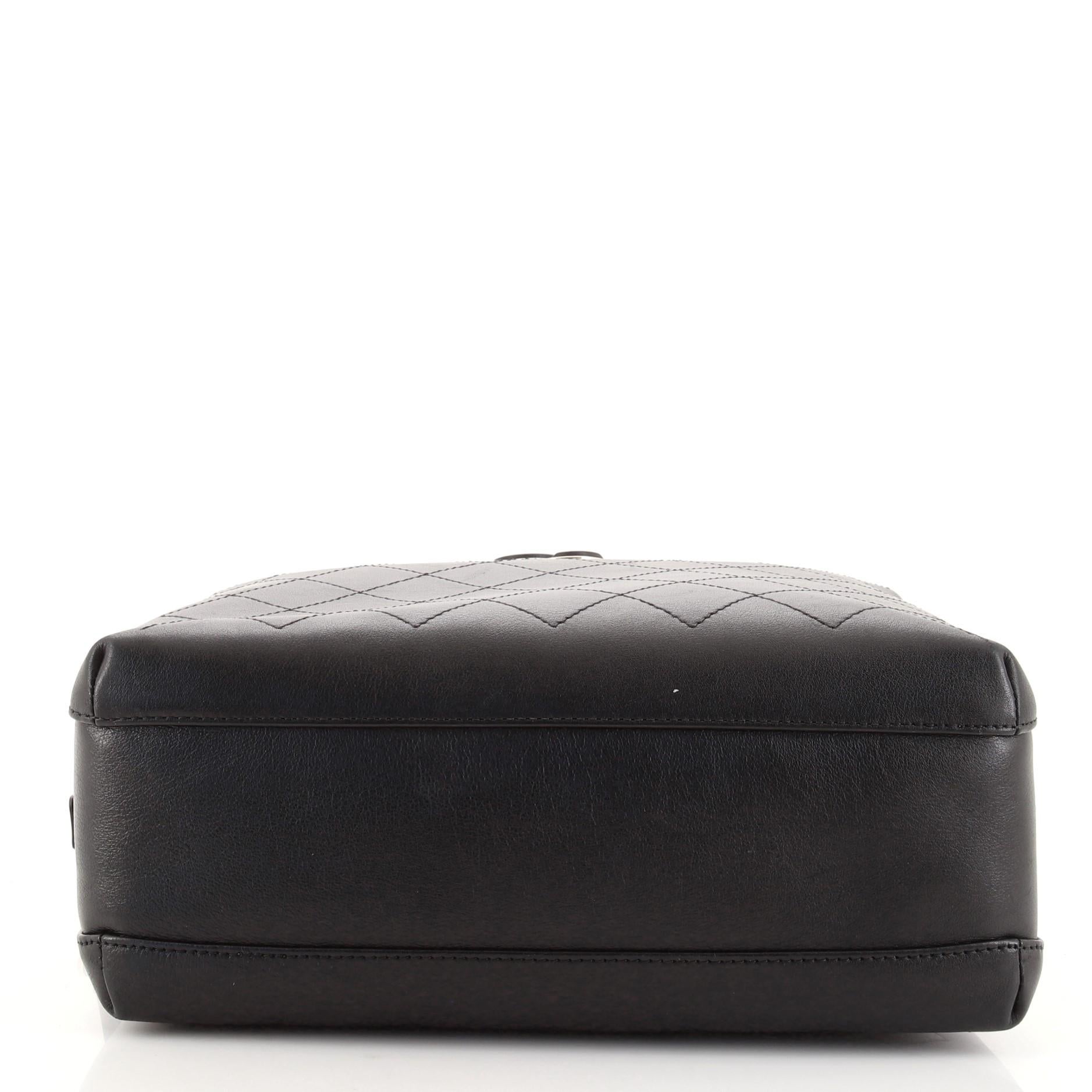 Chanel Enamel CC Vanity Bowling Bag Stitched Calfskin Medium In Good Condition In NY, NY