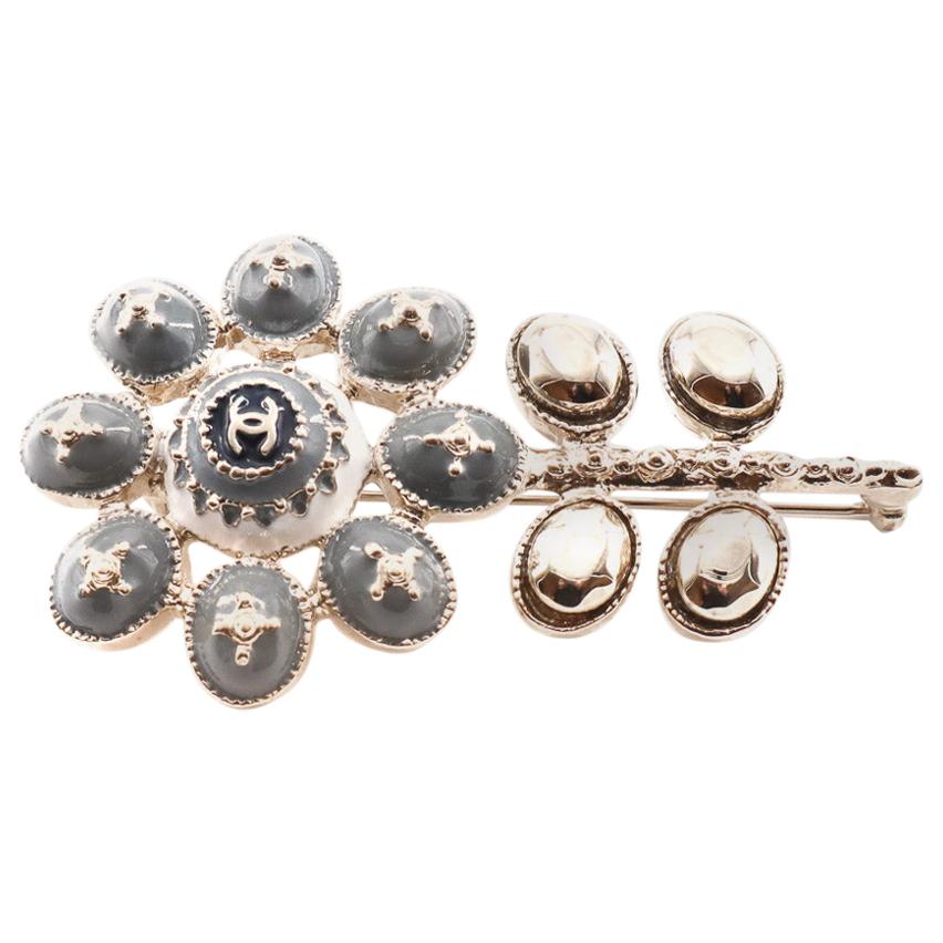 CHANEL Enamel Flower Brooch