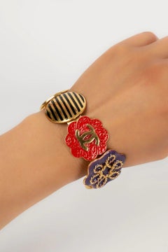 Chanel Enamelled Gold Bracelet