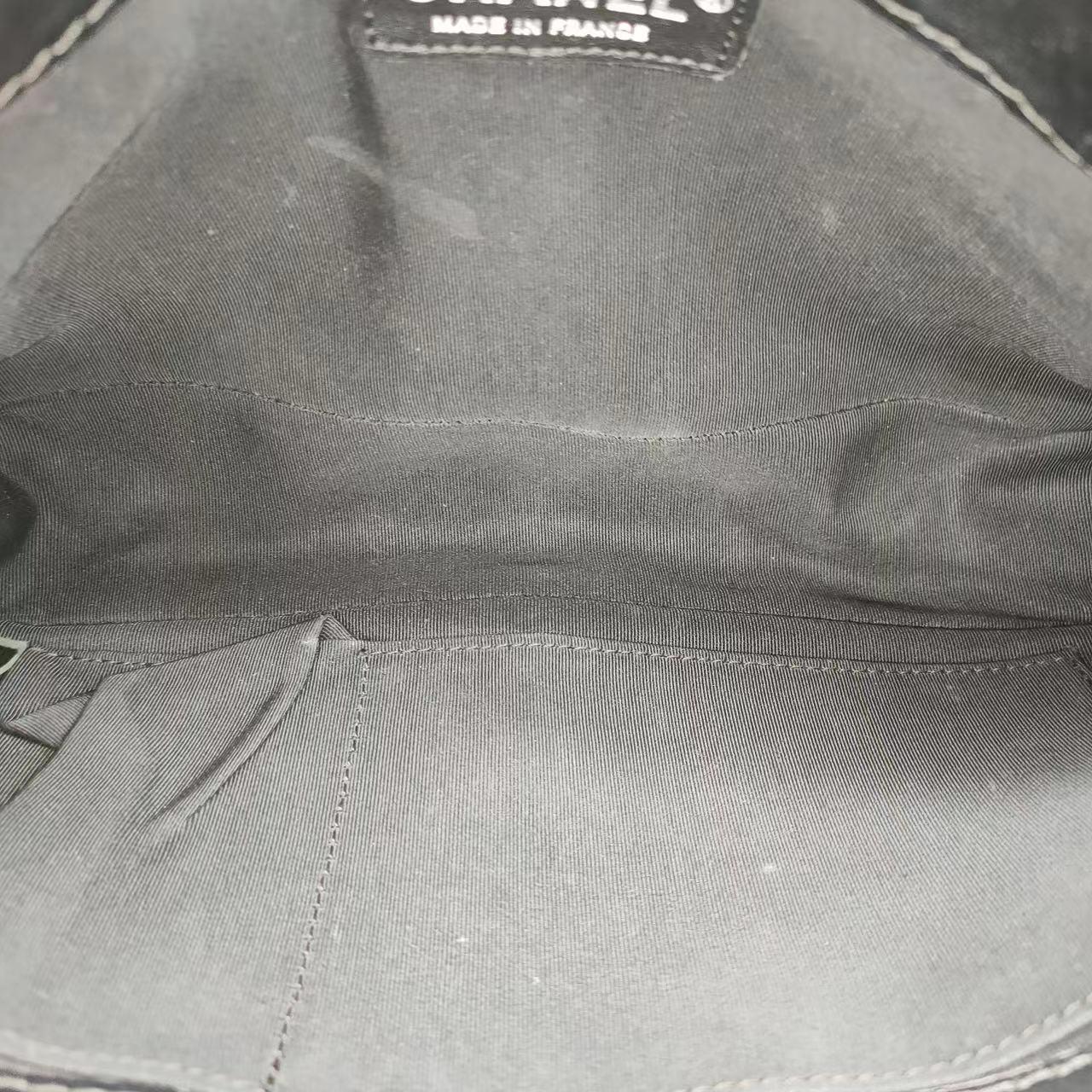 Chanel Enchained Boy Bag 2012 Schwarze Leder Medium Klappentasche im Angebot 10