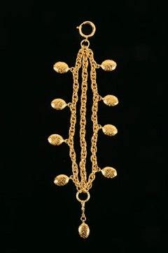 Chanel Engraved Medals Bracelet in Gold Plated