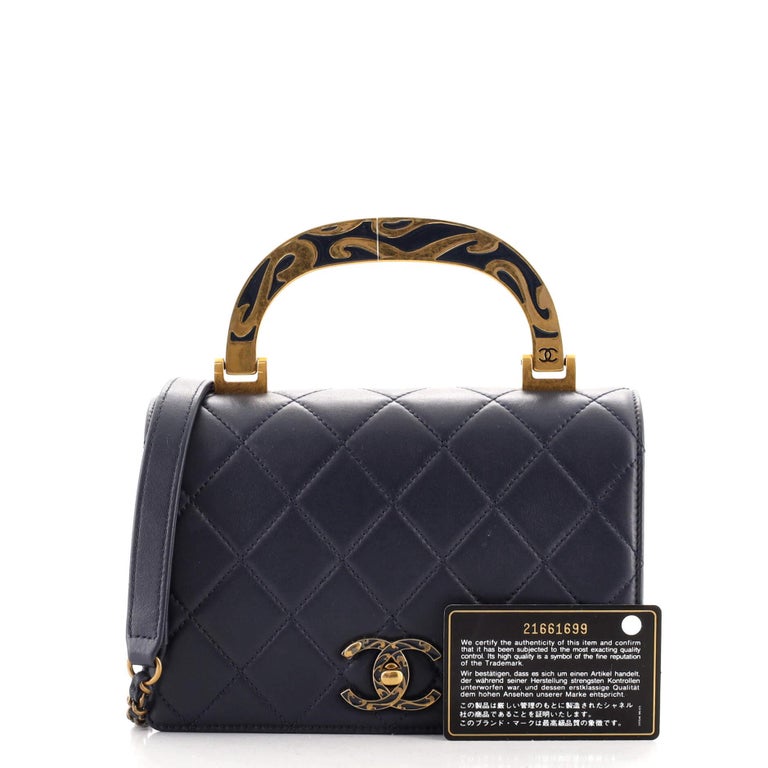 Chanel Engraved Top Handle Flap Bag Quilted Leather Small at 1stDibs |  chanel lipstick engraving, jo dessen