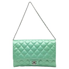 Chanel Envelope Clutch with Chains 2013 Shoulder Bag Apple Green Patent Leather