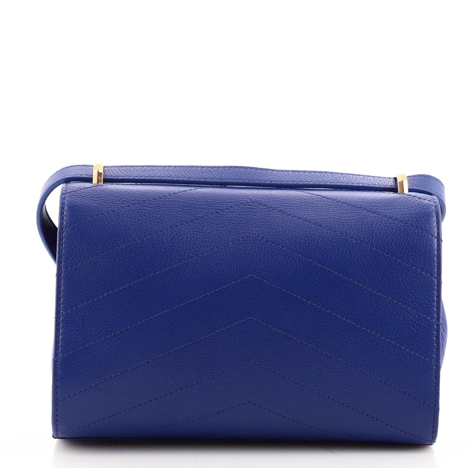 Purple Chanel Envelope Double Flap Bag Studded Chevron Calfskin Small