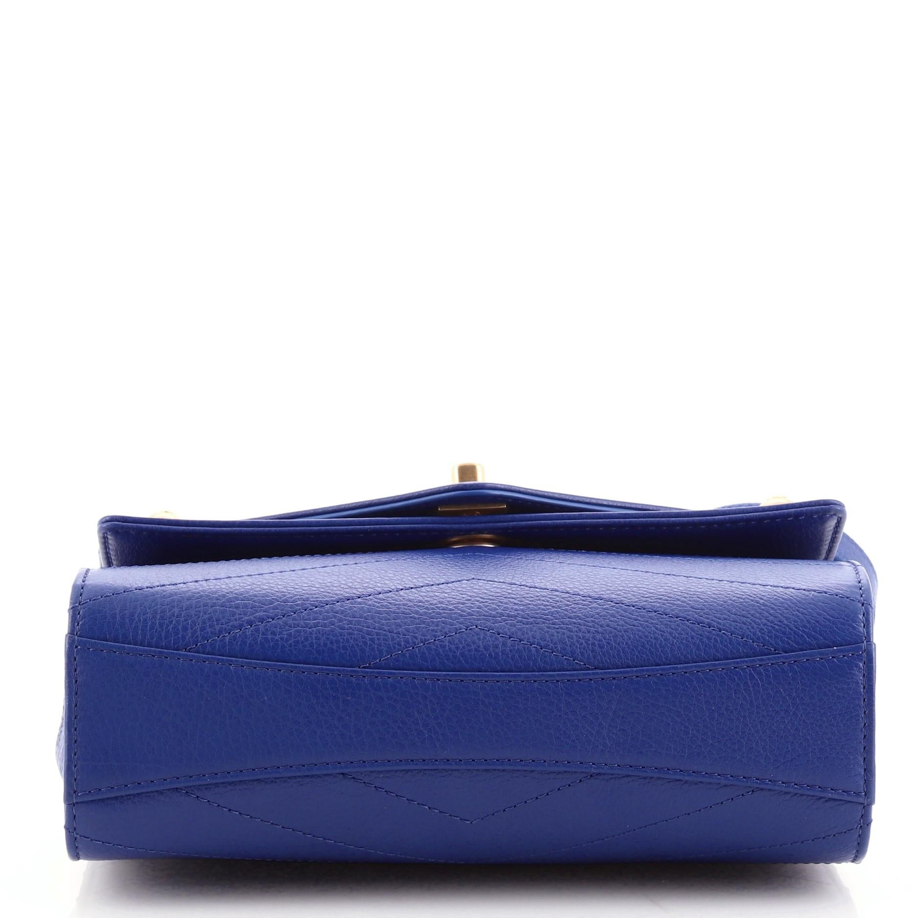 Chanel Envelope Double Flap Bag Studded Chevron Calfskin Small In Good Condition In NY, NY