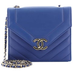 Chanel Envelope Flap Bag Chevron Calfskin Small