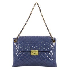 Chanel Envelope Lock 3 Accordion Bag Quilted Goatskin Patent Medium