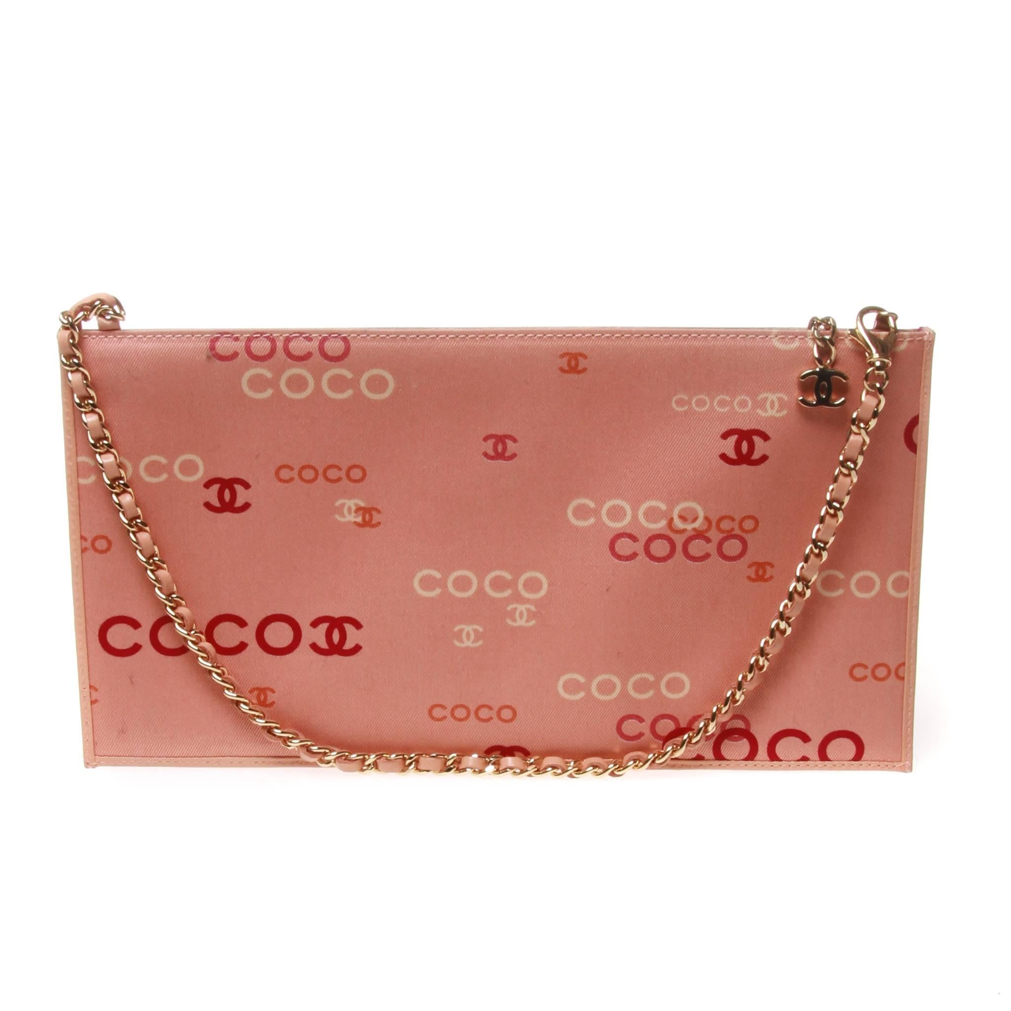 Chanel envelope pouch with coco graphic