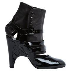 Chanel Escarpins Bottines EU40 Black Leather Pumps Gaiters US9