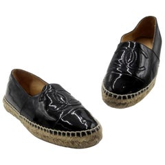 Chanel Espadrille 35 Leather Patent CC Flats CC-0208N-0013